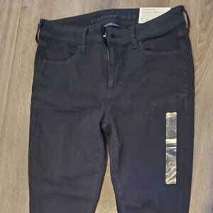 American Eagle Hi Rise Skinny Ripped Jegging Black Size 8